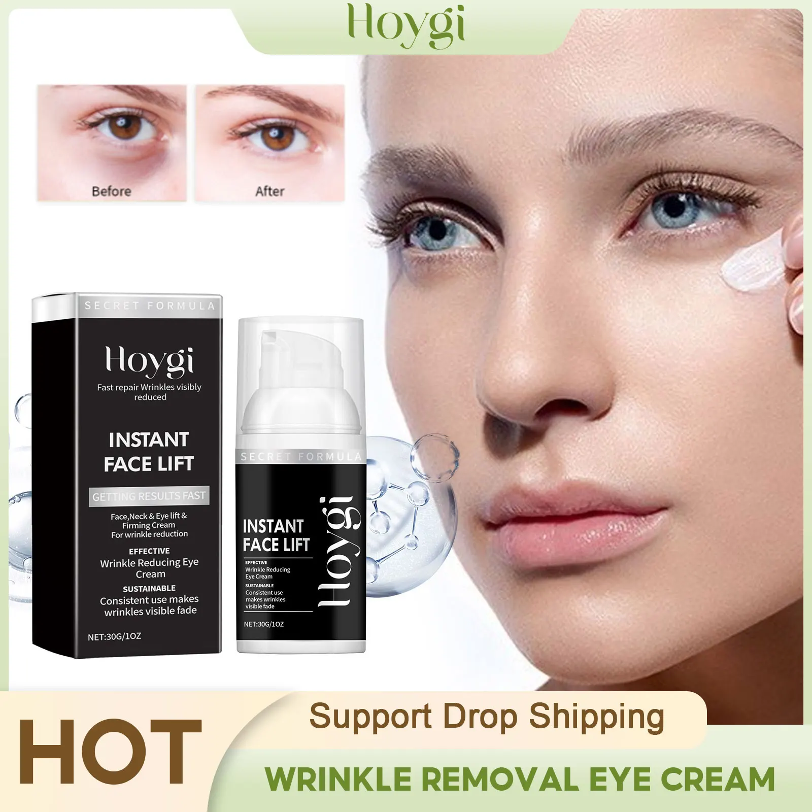 Wrinkle Removal Eye Cream Firming Lifting Anti Aging Fade Fine Lines Reduce Eye Bags Anti Puffiness Dark Circles Corrector Cream