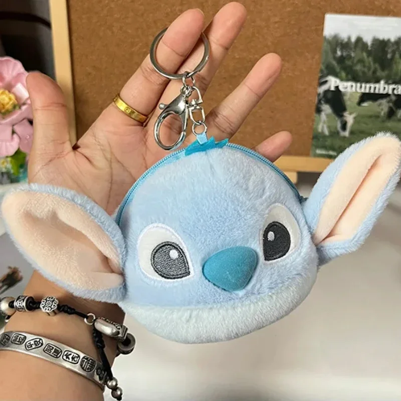 

New Disney Stitch Coin Purse Anime Doll Plush Keychain Backpack Pendant Kawaii Cartoon Bag Charm Kids Toy Friends Birthday Gifts