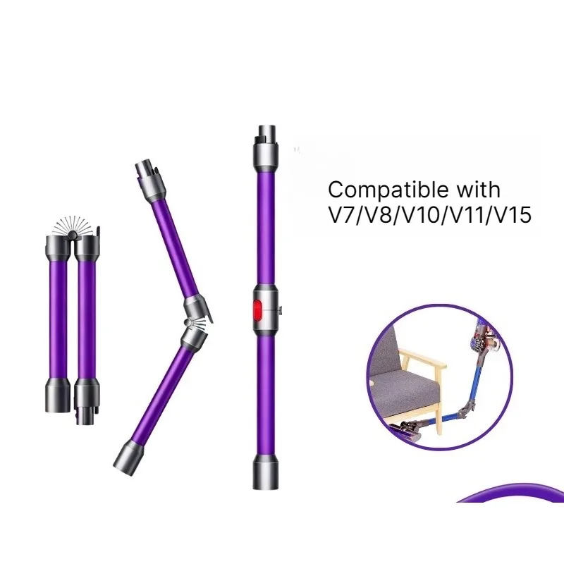 New Suitable for Dyson Extension Rods Conductive Tubes, Compatible with V7 V8 V10 V11 V15 Metal Folding Rod Vacuum Accessories