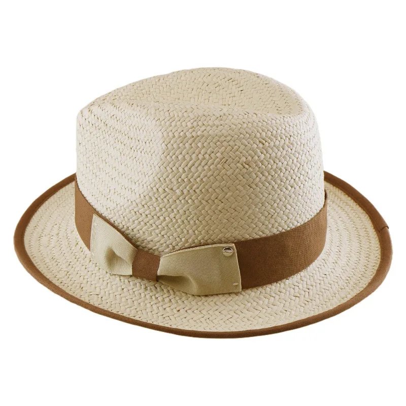 Handwoven Fine Paper Straw Panama Hat for Men, New Summer Jazz Fedora, Breathable Wide Brim Sun Cap, Classic Elegant