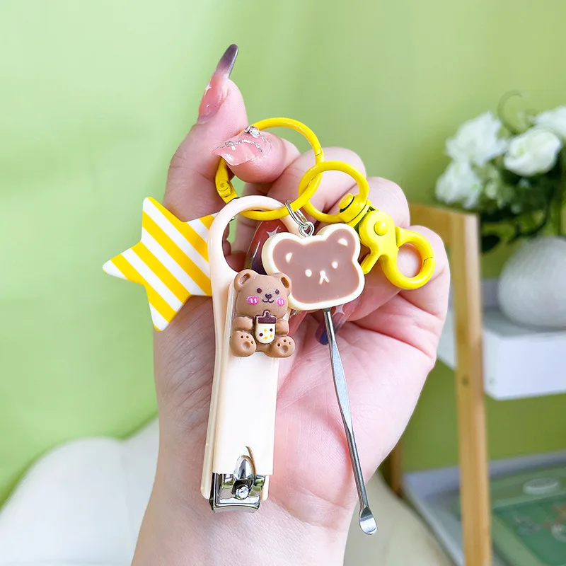 Creative, nail clippers, Ear Scoop, key chain, exquisite, schoolbag decoration, cute, practical, gift, wholesale