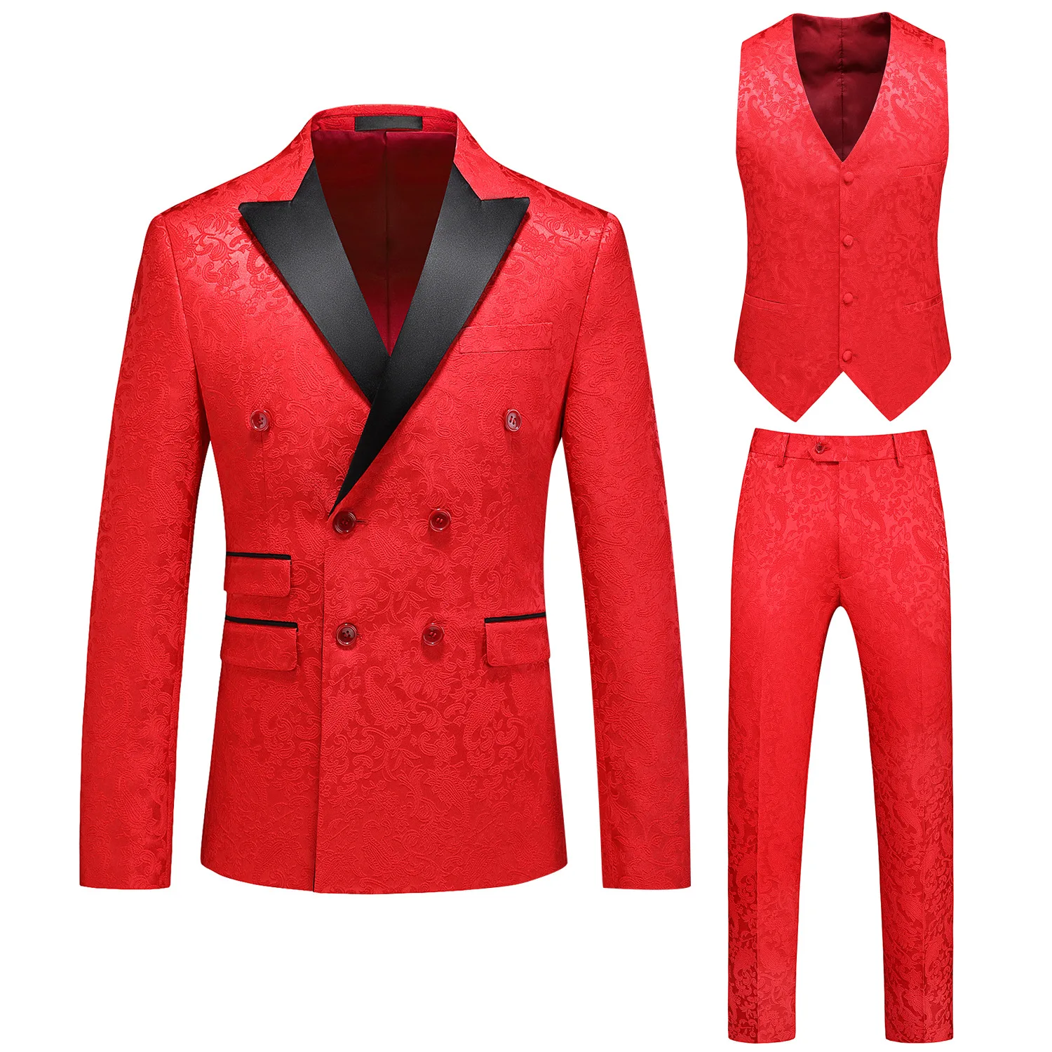 G093 Męskie garnitury biznesowe, trzyczęściowe garnitury, garnitury formalne, styl koreański, slim fit, drużba, pan młody, suknia ślubna, mężczyźni