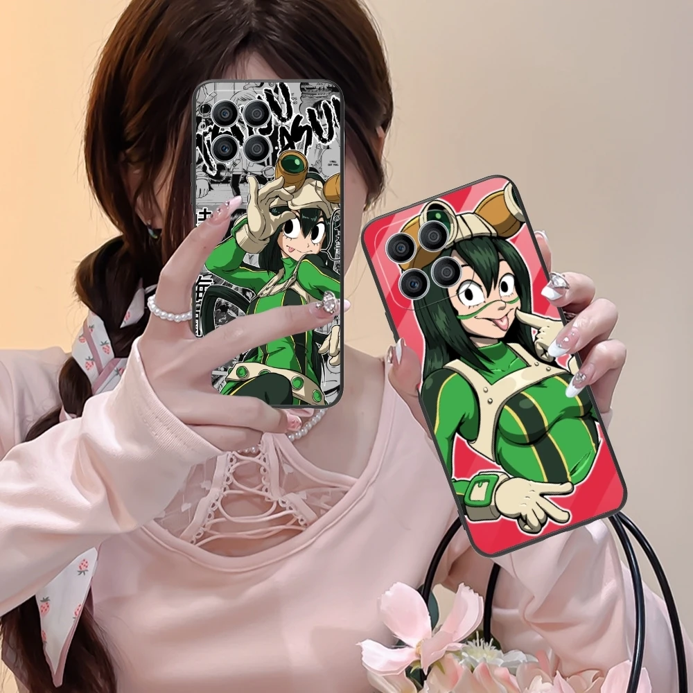 Hero Tsuyu Asui Froppy Cell Phone Case for Huawei Honor 90 80 70 60 50 30 20 10 9 8 7 Pro S SE Lite 5G Black Phone Cover Shell