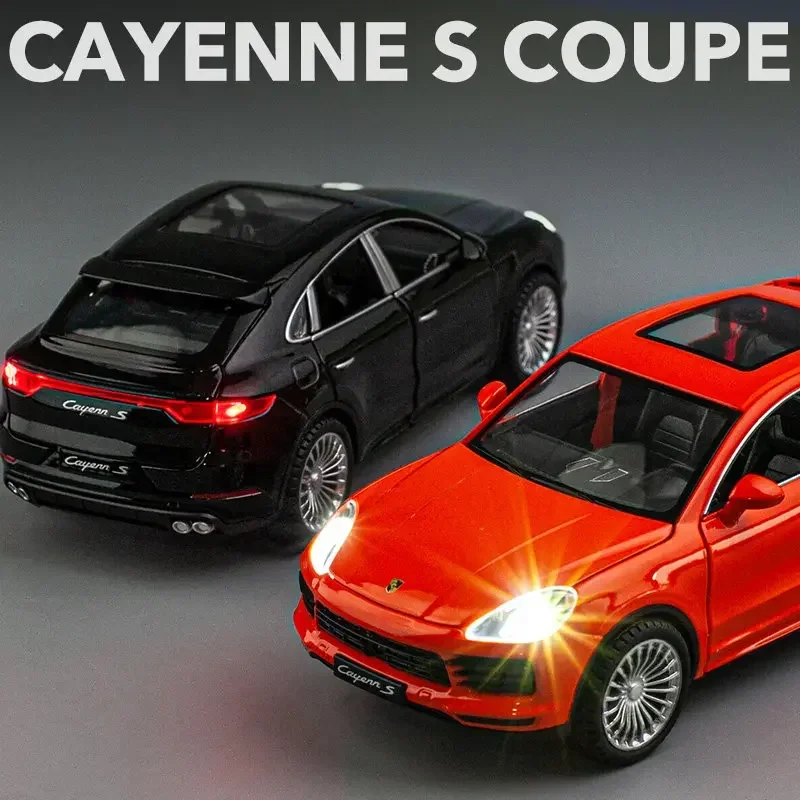 โมเดลรถไดแคสต์ Cayenne Turbo S อัตราส่วน 1:24 ผลิตจากโลหะผสม ของเล่นรถยนต์จำลอง พร้อมเสียงและไฟ ของสะสม ของขวัญ