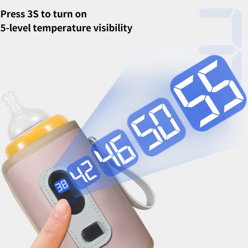 Universal Baby Milk Warmer Digital Display Baby Bag USB Nursing Bottle Heater Portable Baby Bottle Warmer Thermal Bag for Travel