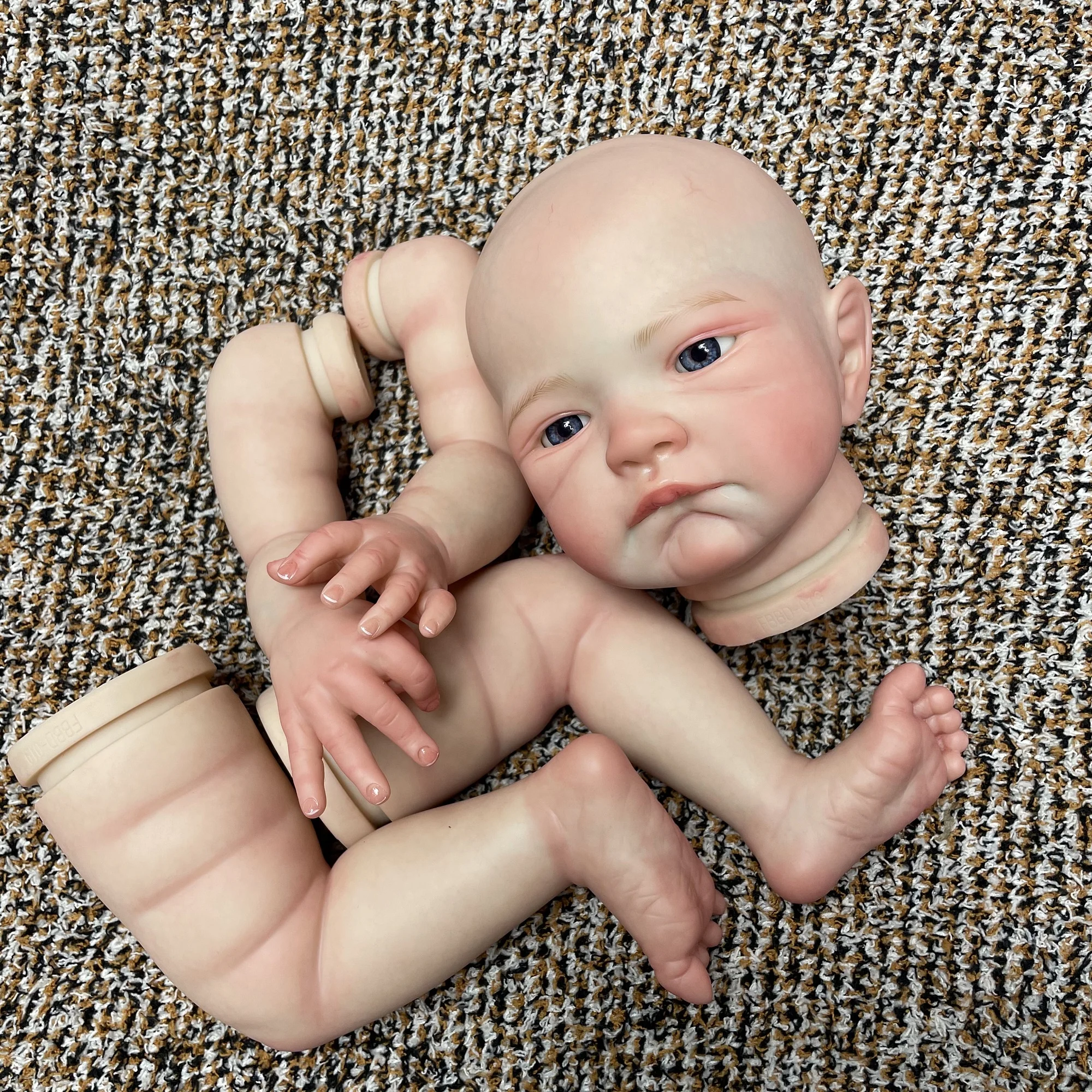 50cm offene Augen August wieder geborene Babypuppen-Kits Künstler gemalt bebe wieder geborene Puppen teile Spielzeug unvollendete Puppen-Kits wieder geboren sin pintar