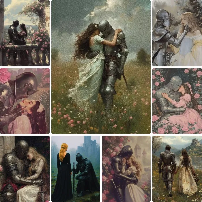 DIY Knight And Noble Lady Vintage Diamond Painting Romantic Floral Mosaic Handmade Art Exquisite Creative Gift Home Decoration