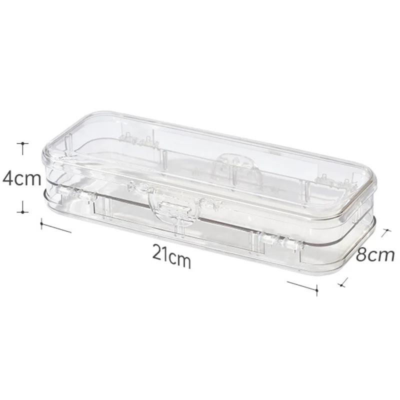 Imagem -06 - Multifuncional Transparente Pen Box para Meninos e Meninas Camadas Duplas Clear Pencil Case Organizador de Papelaria para Estudantes