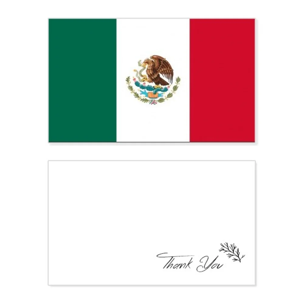 

mexico national flag north amecountry thank you card birthday paper greeting wedding appreciation