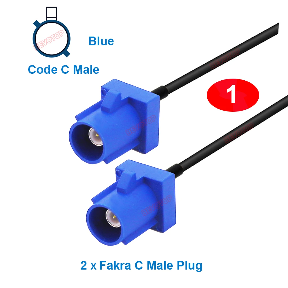 10PCS C-Type Fakra Jumper Blue Fakra C Male Female RG174 Cable GPS Antenna Extension Cord RF Coaxial Pigtail BEVOTOP Wholesales