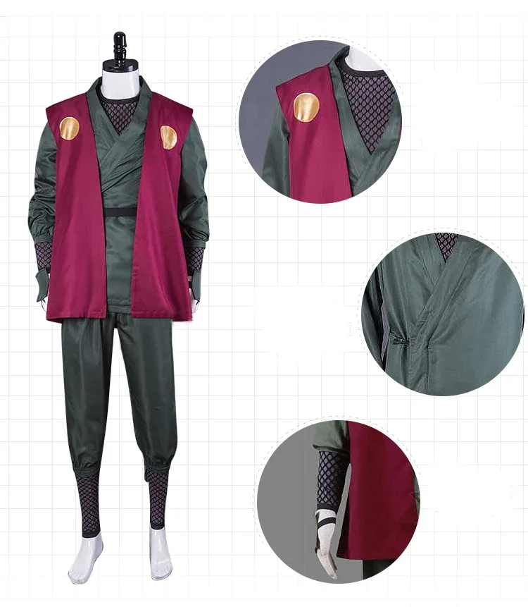 Anime Jiraiya Cosplay Costume Halloween Outfits 8 piece set custom made