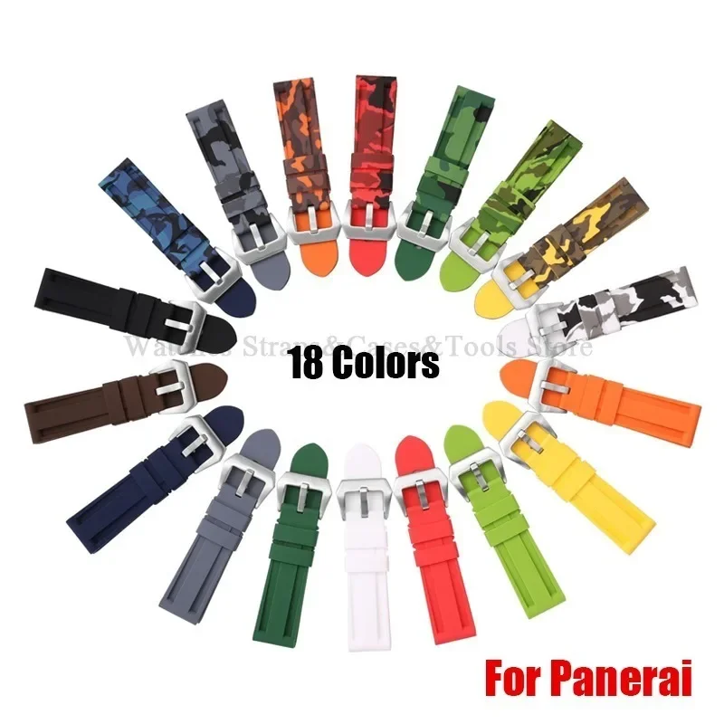 Camouflage Rubber Strap For Panerai Band 20mm 22mm 24mm 26mm Silicone MenSport Waterproof Wristband For Omega Universal Bracelet