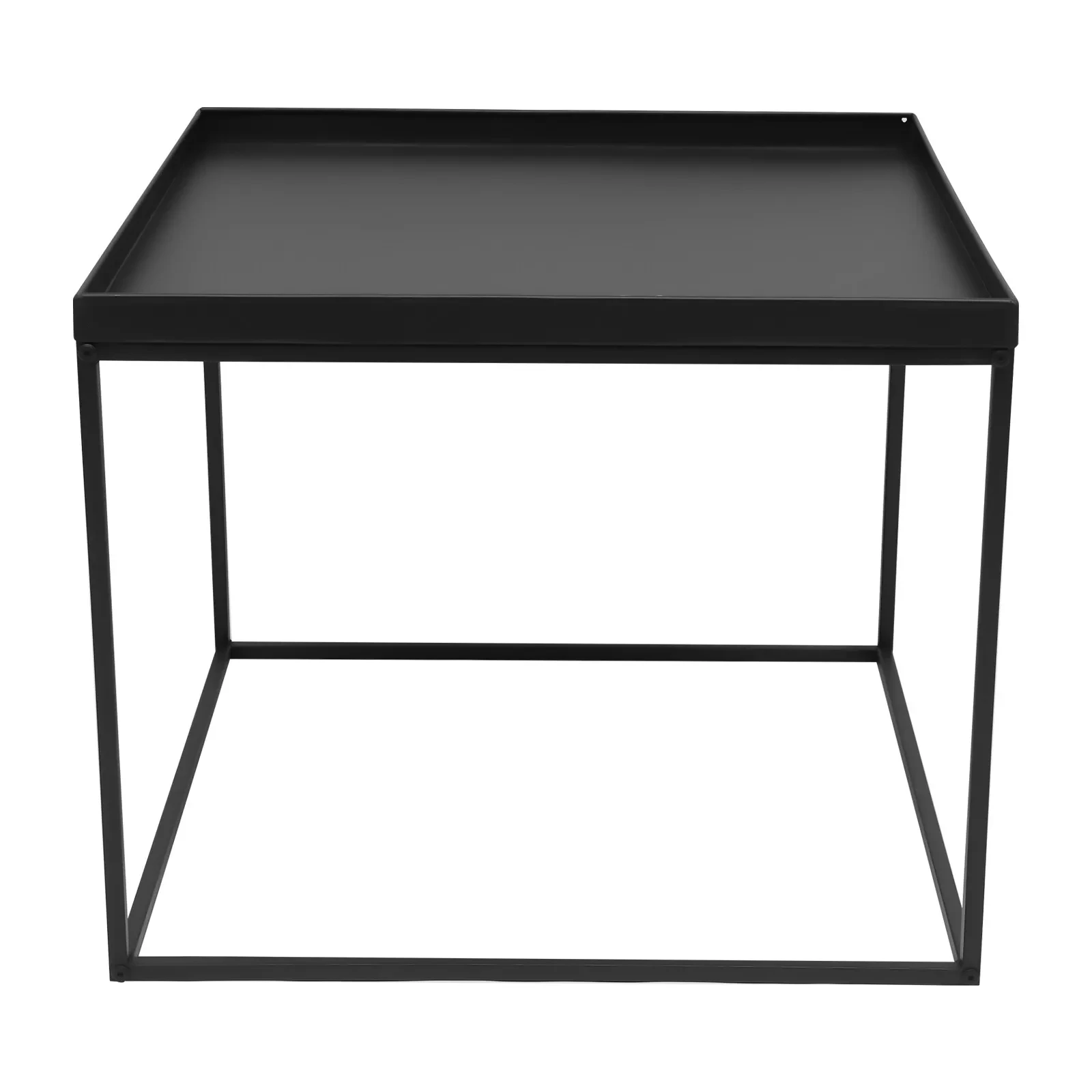 Stand Black 61*61*47cm Square Metal Square Tray, Coffee Table Side Table, Home Office Room, Matte Black