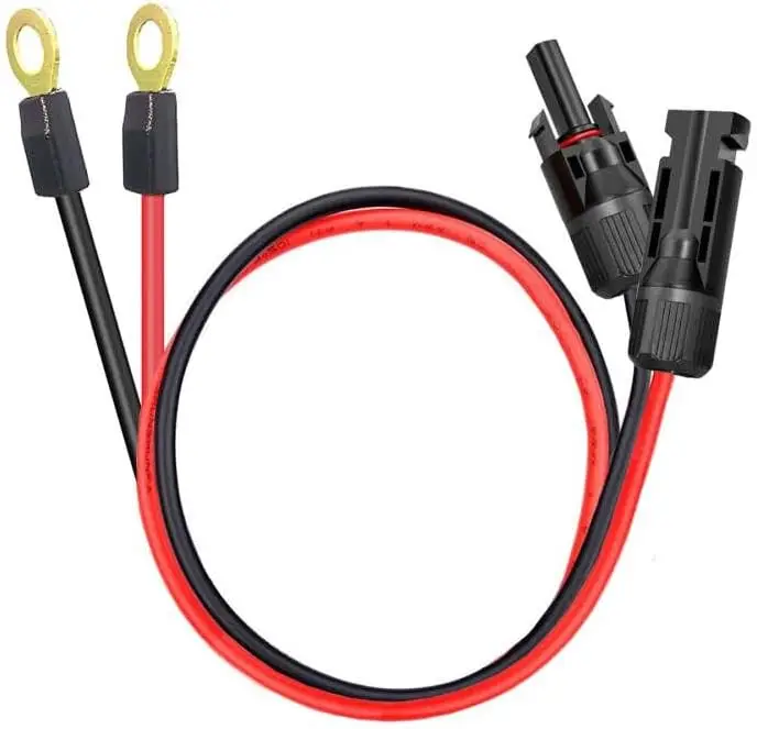 Solar to O Ring Connecter,10AWG 60cm Solar Panel Adaptor Extension Cable,Solar Battery connectors for Solar Generator Inverter