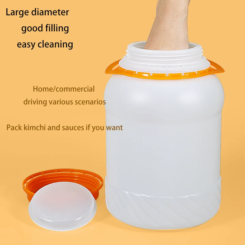 4 Liter Food Grade HDPE Plastic Bucket with Inner Cover Home Storage Container for Food Liquid Lotion Leakproof pail