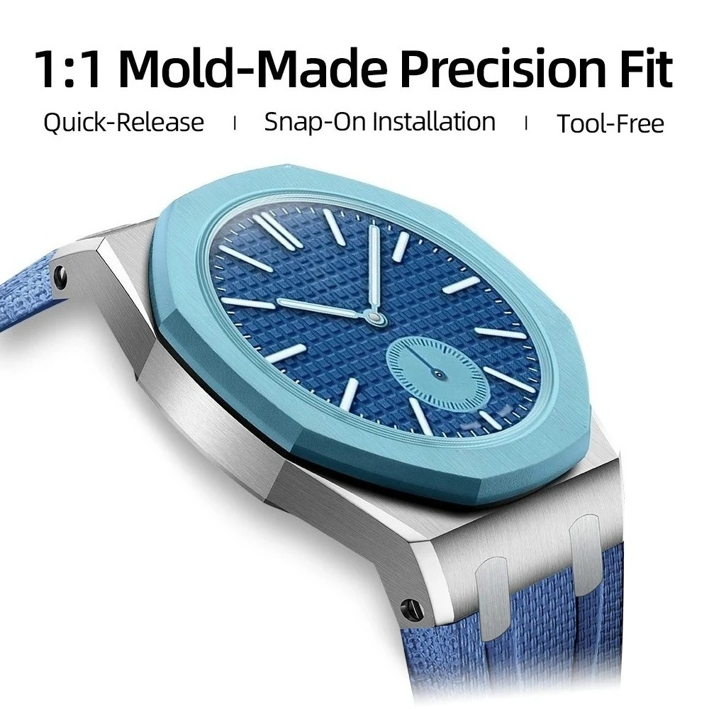 Stainless Steel Case Braided Pattern Fluororubber Strap Mod Kit for Royal Pop Pocket Watch Changer To Wristwatch Accessories