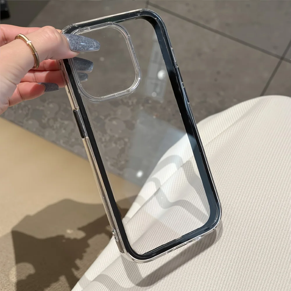 Funda de teléfono de silicona transparente de lujo para iPhone 17 Pro Max 16 11 13 15 14 12 cubierta trasera de parachoques transparente a prueba de golpes