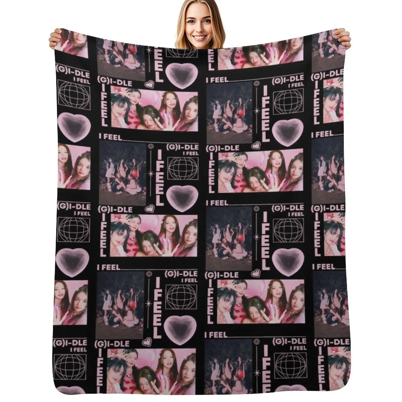 

GIDLE Kpop Throw Blanket Moving Stuffeds Winter beds Extra Large Throw Blankets