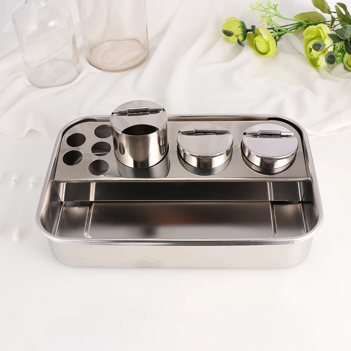 

1 Set Extra Thick Stainless Steel For Injection Therapy Silver Medical Training Tool Smooth Edge Cylinder Storage Therapist