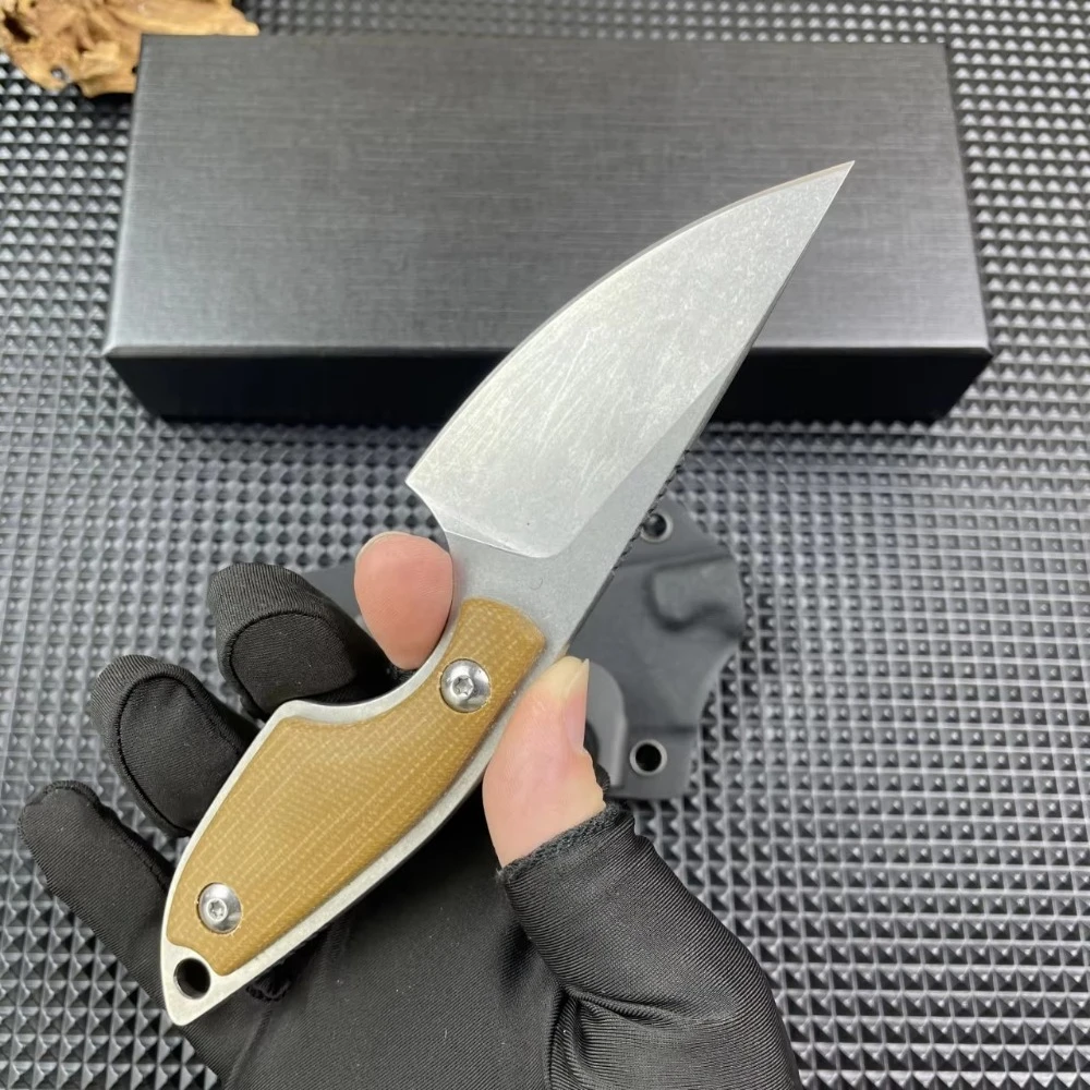 

New Style Neck Knife Exquisite Knife 8Cr13Mov Blade Micarta Handle Top Quality Outdoor Combat Knives EDC Straight Knife
