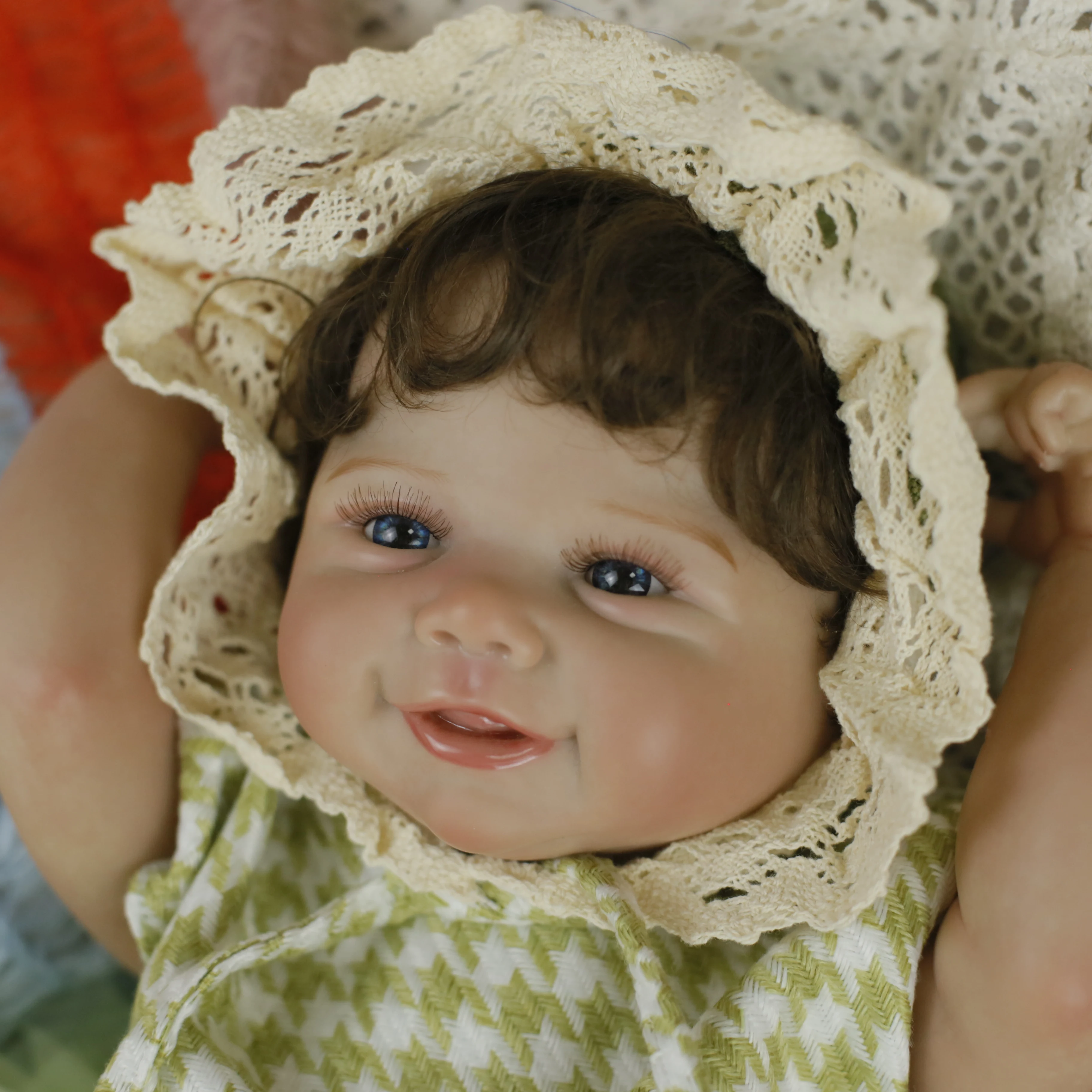 Boneca realista para bebê recém-nascido, 18 polegadas, toque macio, fofinho, pele 3d com veias visíveis, brinquedo artesanal de alta qualidade
