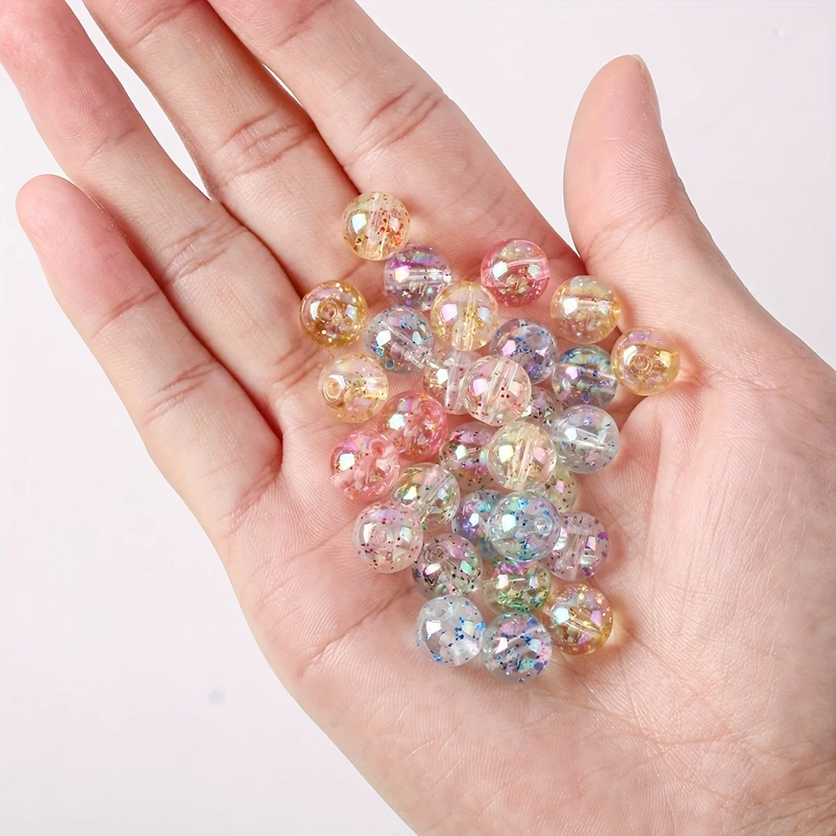 10/8/6 مللي متر مختلط اللون AB مسحوق شغل الخرز الشفاف DIY بها بنفسك حبة صنع الملحقات الفاصل الزخرفية الخرز لصياغة #2