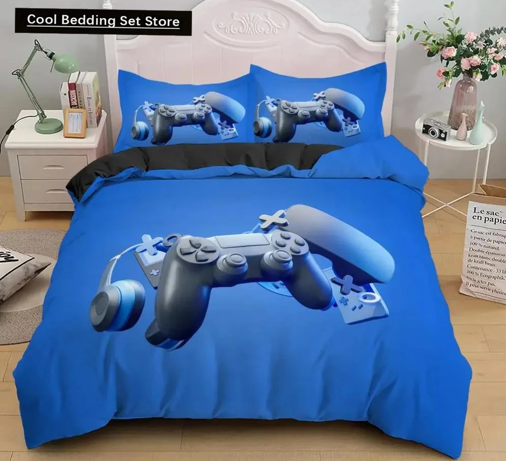 

Games Comforter Cover Gamepad Bedding Set for Boys Kids Video Modern Gamer Console Quilt 2 or 3 Pcs Soft Twin Duvet Cover Set