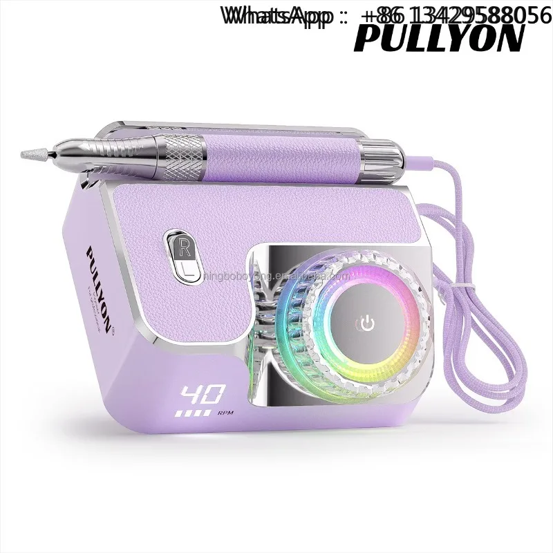 40000RPM 90W Portable Nail Drill Rechargeable Professional E-file Machine with Private Label Packaging for Salon Wholesale