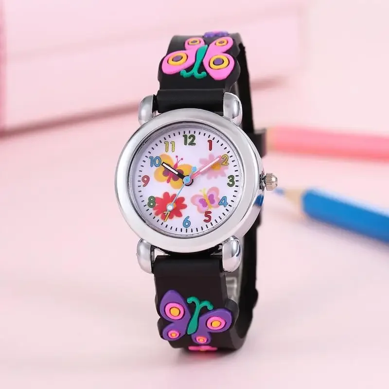 Montre de sport à quartz papillon coloré pour enfants, montre-bracelet pour enfants, dessin animé à la mode, cadeau de nouvel an, garçon, fille, tout-petit