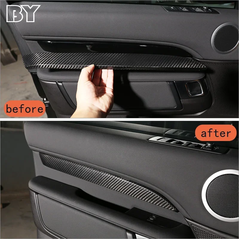 

Real Carbon Fiber Car Interior Door Panel Trim Strip Decoration Sticker For Land Rover Discovery 5 LR5 2017-2025 Accessories