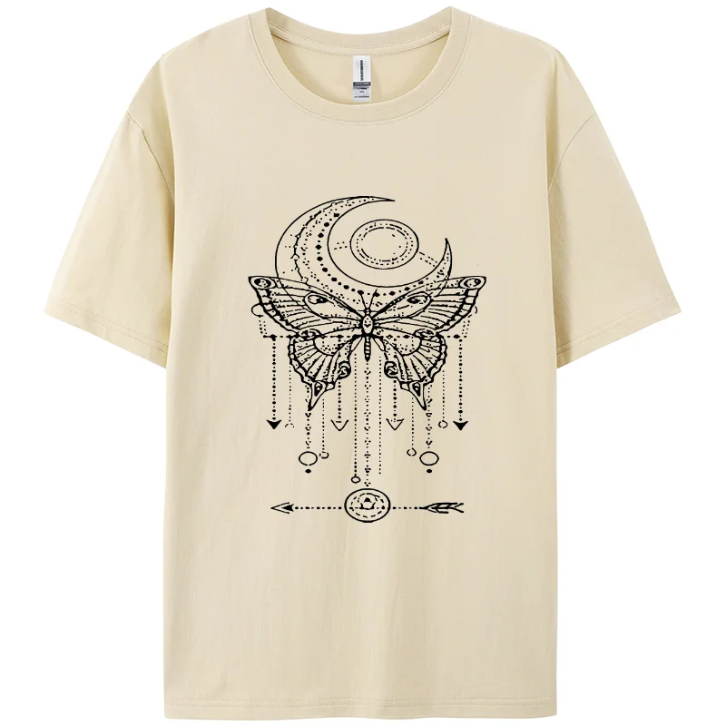 Simple Line Printed Tee Shirt Chic Art Designed Short Sleeve 2024 Summer Fashion Camisetas Casual Women' T-Shirt Streetwear