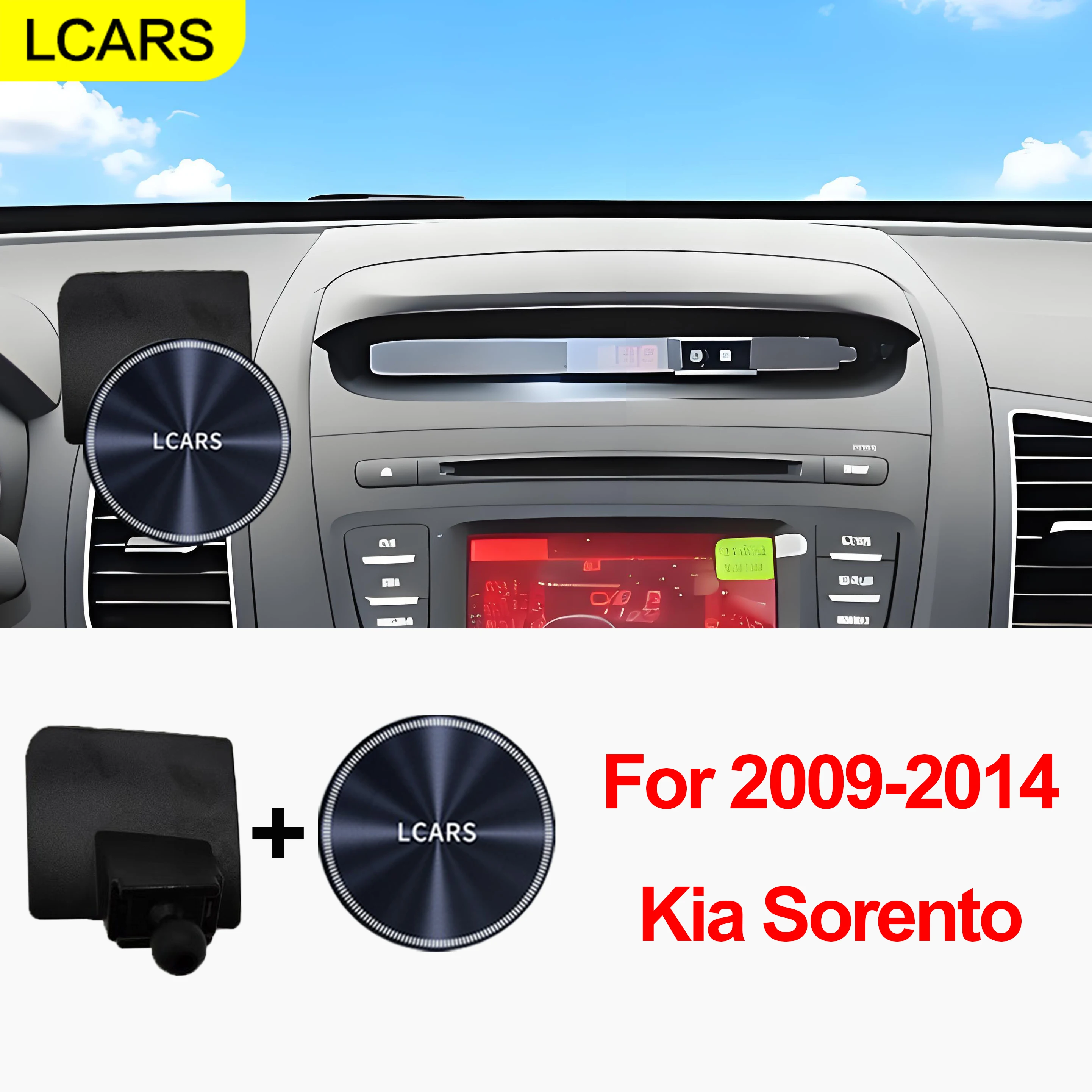 Specialized Car Phone Holder Suitable for Kia Sorento 2009-2014 Models, Multi-Angle Rotatable Magnetic Phone Holder