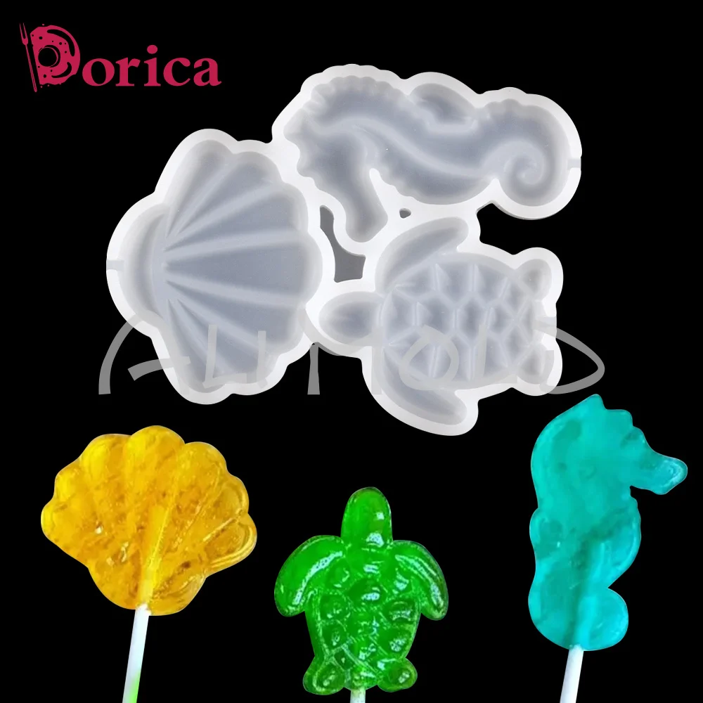 

Dorica Sea Animal/Shell Design Lollipop Epoxy Mold Chocolate Cake Silicone Mould Cake Decorating Tools Kitchen Bakeware