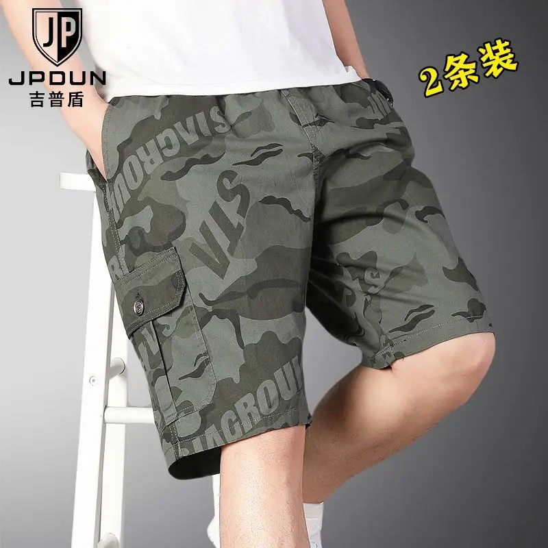 Men 5-inch Summer New Style Pure Cotton Camouflage Workwear Shorts for Men