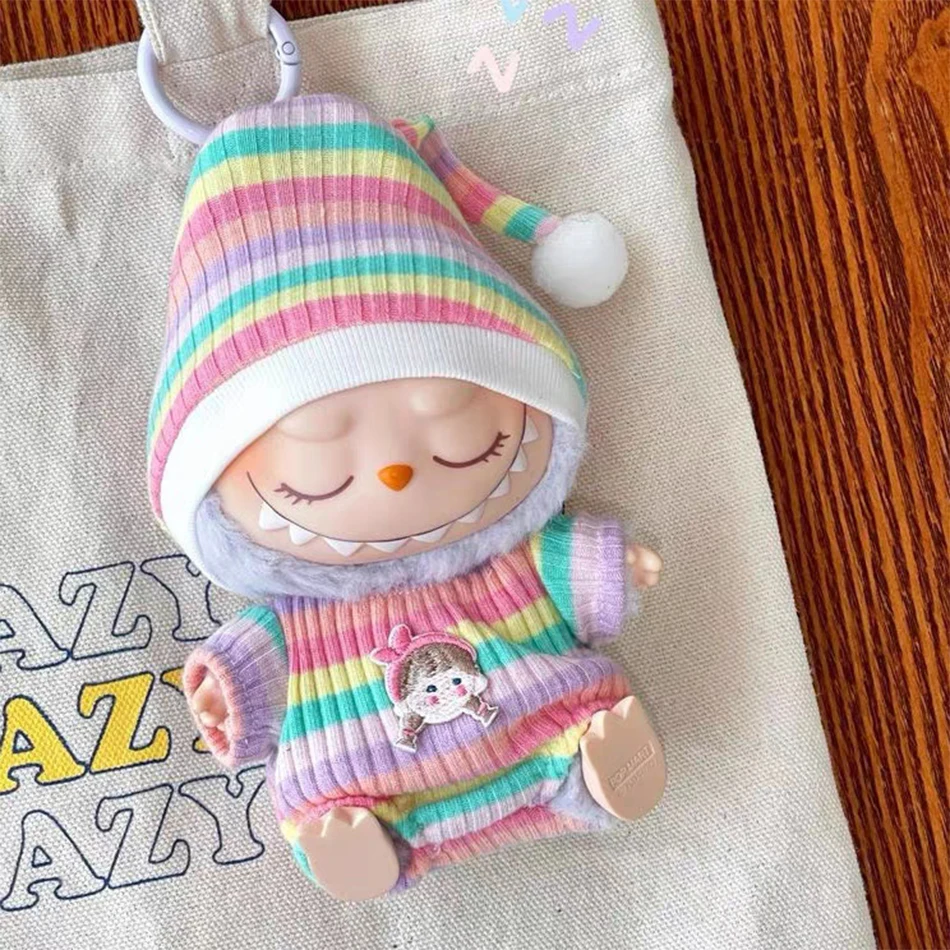 10 cm 7 pezzi vestiti per labubu set accessori gonna pantaloni cappello dolce e adorabile bambola stile principessa vestire giocattoli per bambini regalo