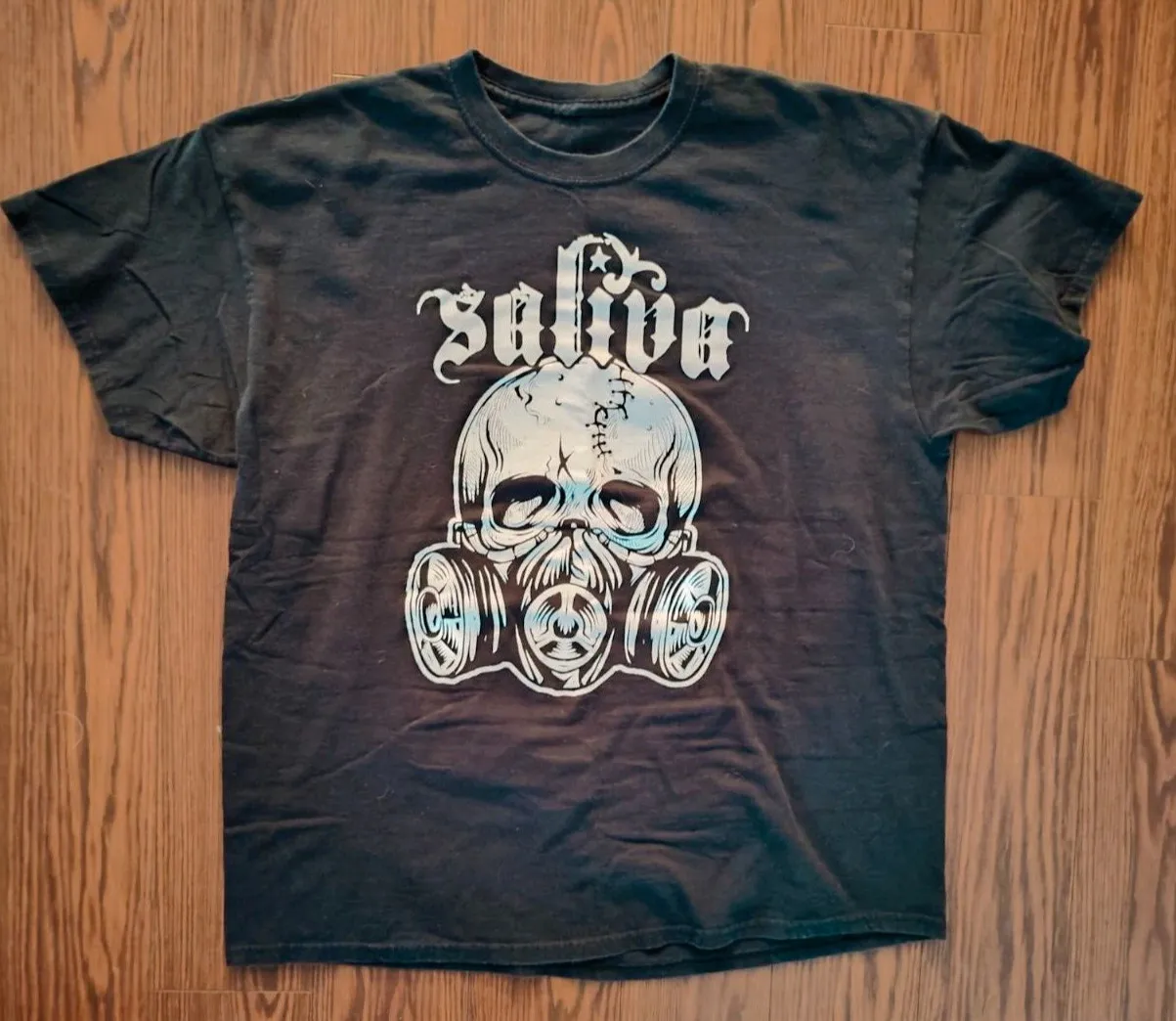 Футболка Saliva (Band) Memphis Rock and Roll Vintage Gas Mask, мужская, размер XL