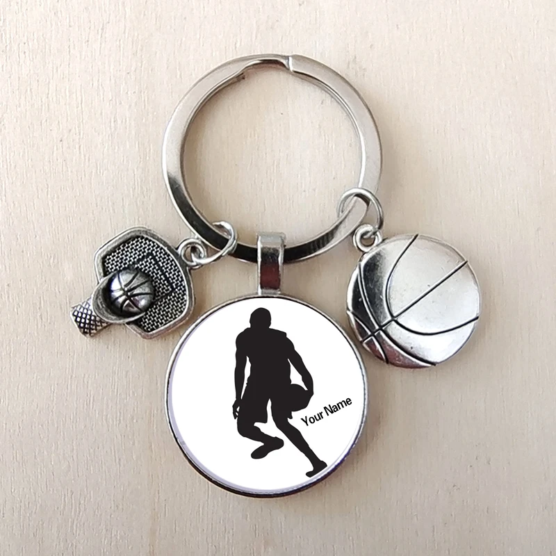 Llavero personalizado con nombre para amantes del baloncesto, joyería de regalo para amantes del baloncesto