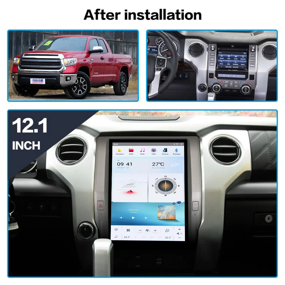 كوالكوم لتويوتا تندرا 2014 2015 2016 2017 أندرويد Carplay راديو السيارة السيارات مشغل وسائط متعددة نظام تحديد المواقع والملاحة رئيس وحدة