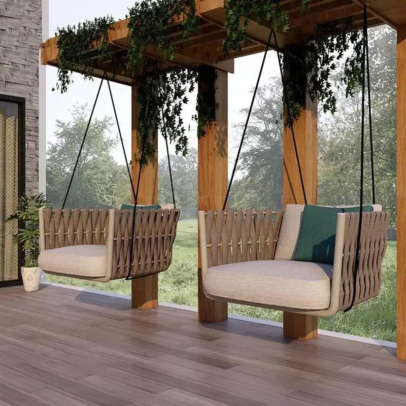 Outdoor Furniture Home Rocking  Swing Indoor Adult Hanging Rattan  Nordic Balcony Lazy Single Patio Hanging Basket
