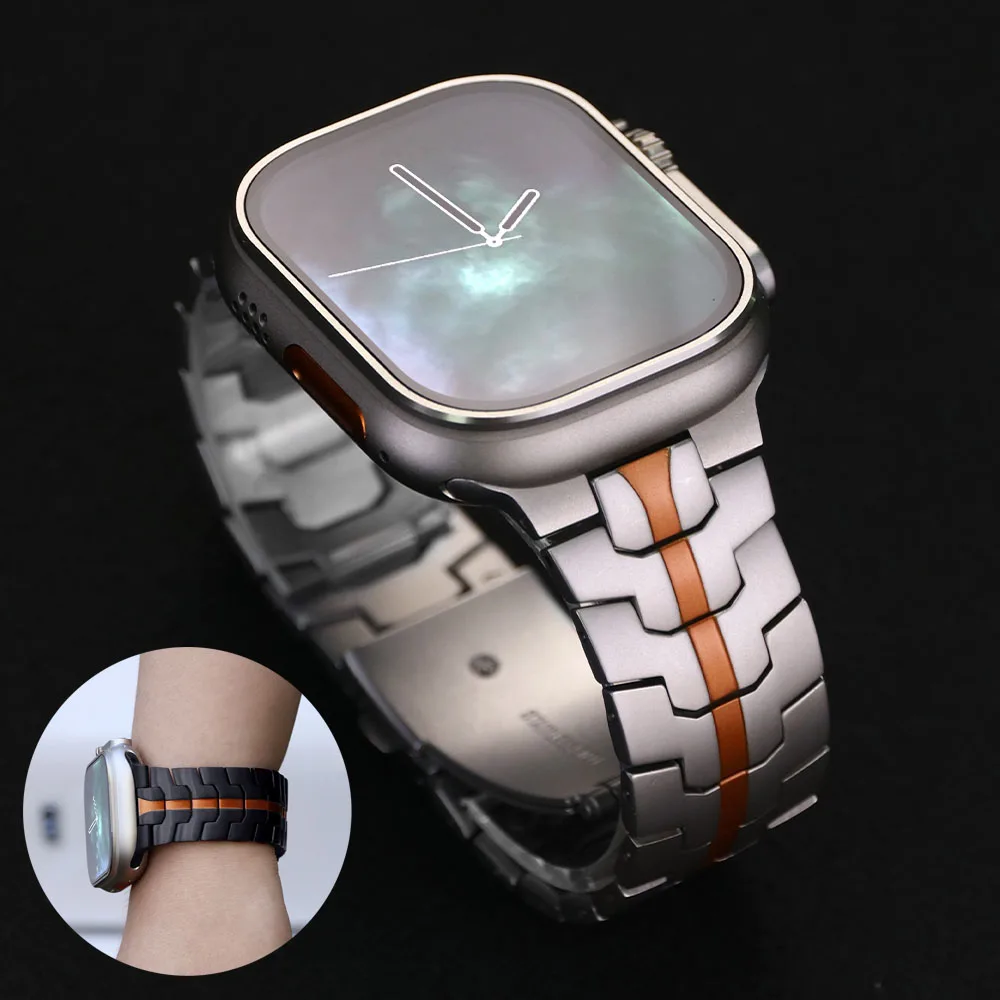 Apple Watch Ultra 2 49mm 46mm 45mm 44mm 42mm、iWatch SE 10 9 8 7 6 5 4 3対応 ステンレススチール製バンド/ストラップ/リストバンド