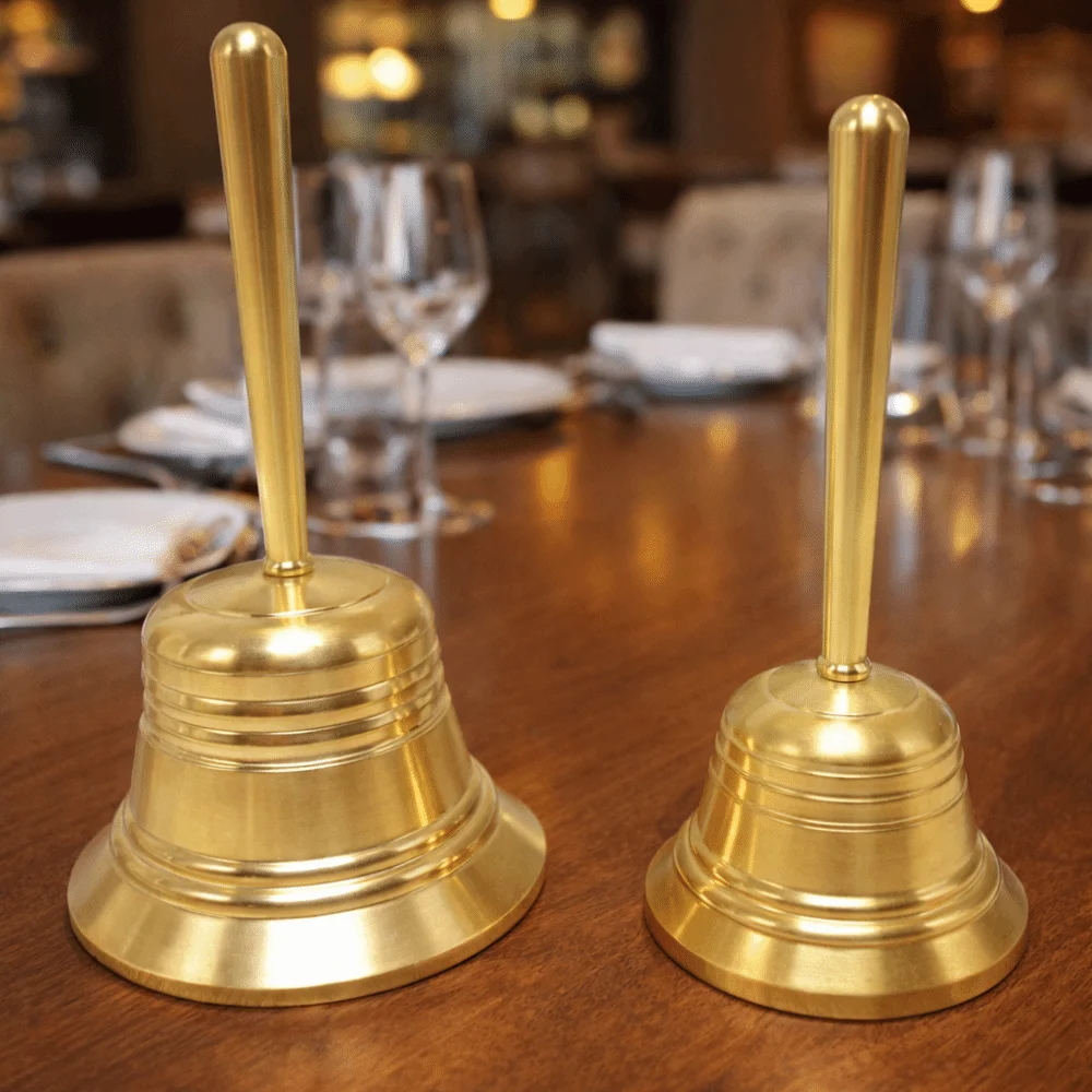 Sound-producing Solid Brass Call Bell with Bell Clapper Crisp Sound Dining Bell Polishing Vintage Bell Desktop Ornaments