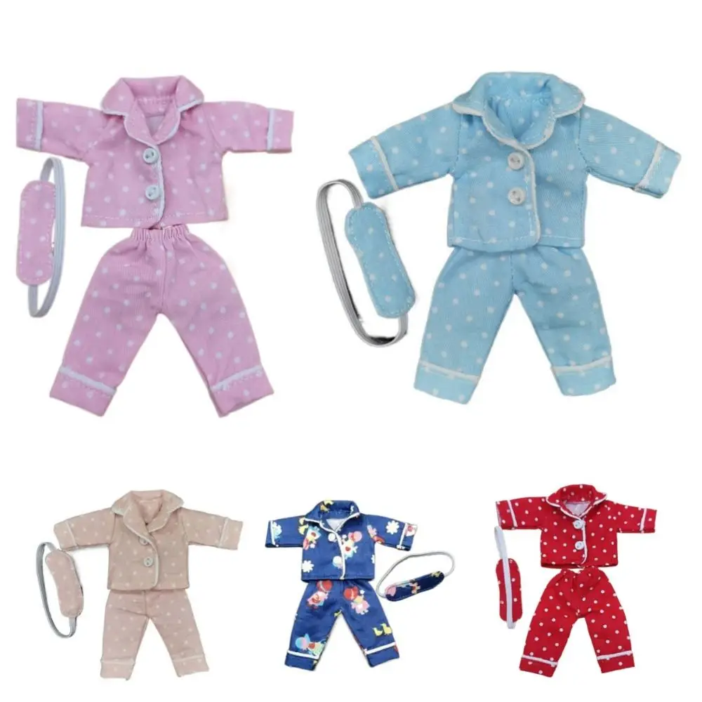 Pop Accessoires Shirt Broek Pop Pyjama Oogmasker Aankleden Ob11 Slaapkleding Schattig 6 Kleuren Obitsu 11 Kleding 1/12 BJD Pop