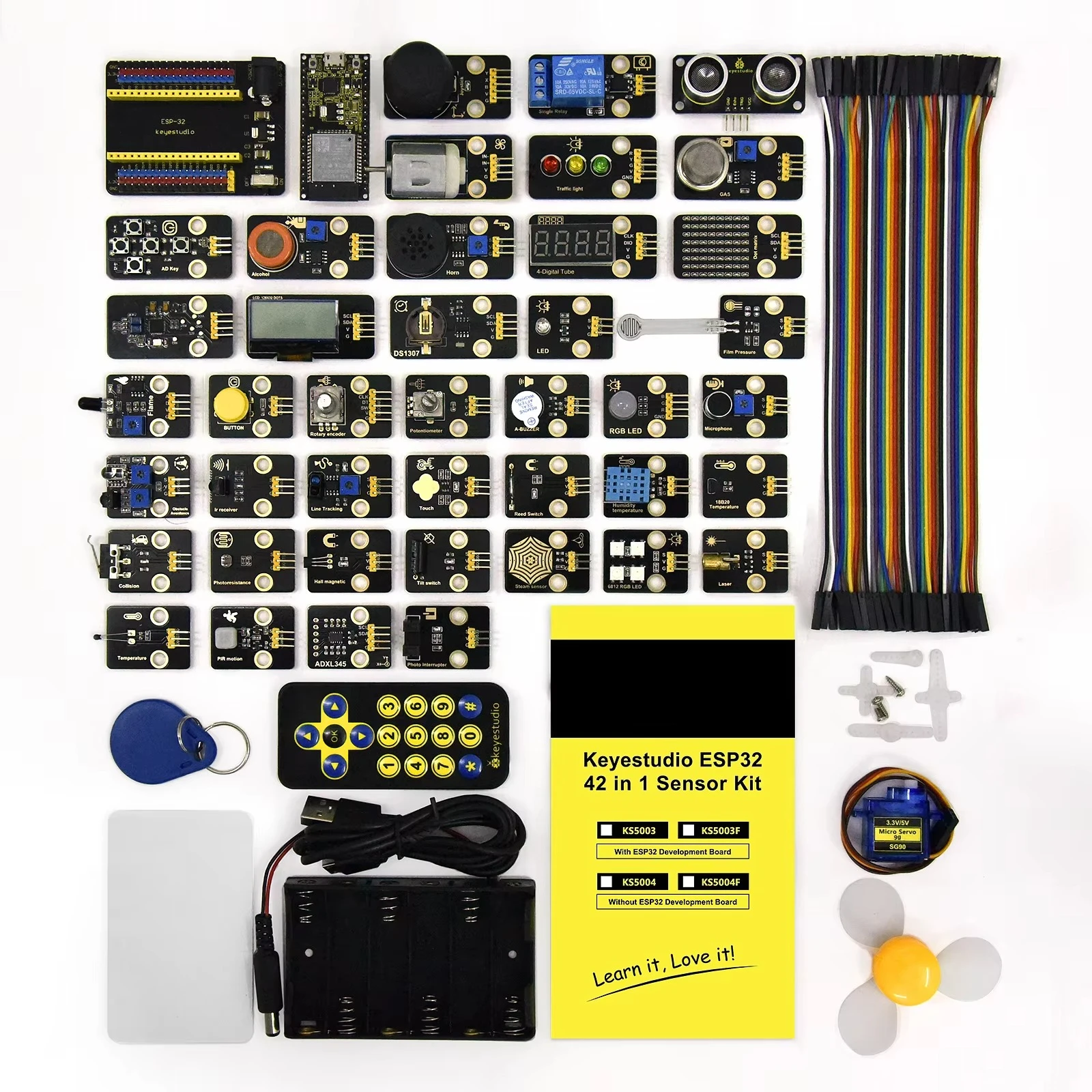 Kit electrónico Diy 42 en 1 Kit de sensor ESP32 con placa de desarrollo Esp32 Aprende programación C y Python