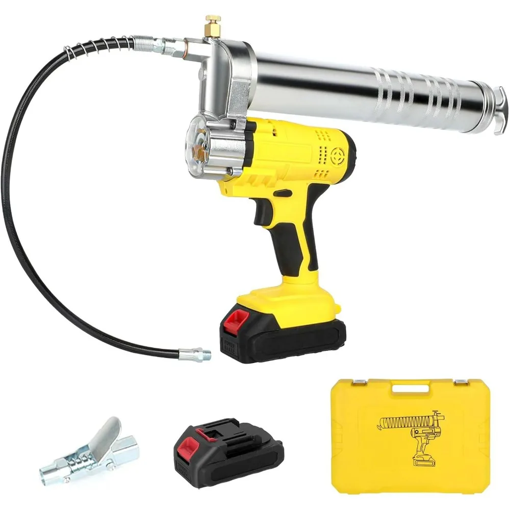 Grease Gun Battery Powered，Cordless Grease Gun Kit 21V Professional Battery Grease Gun High-Pressure 10000PSI