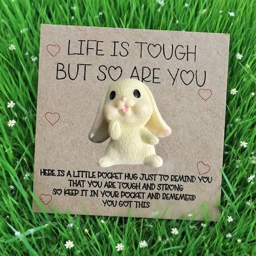 1-100pcs  Cute Mini Colorful Resin  Inspirational Animal Themed Appreciation Gifts Assorted Resin Figurines with Note Cards Love