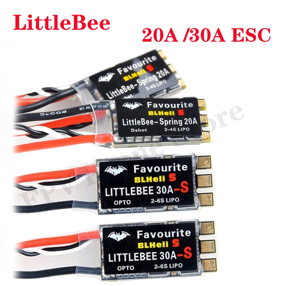 FVT LITTLEBEE BLHeli_S ESC SPRING 20A 2-4s / 30A 2-6s Supports Mulitshot DSHOT Oneshot42 OneShot125 for RC FPV Racing Drone