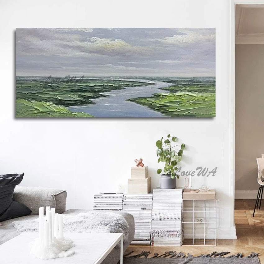 

Large Size Handmade Beautiful Scenery Oil Painting Custom Art Home Decoration Dropshipping Wall Picture For Restaurant Unframed