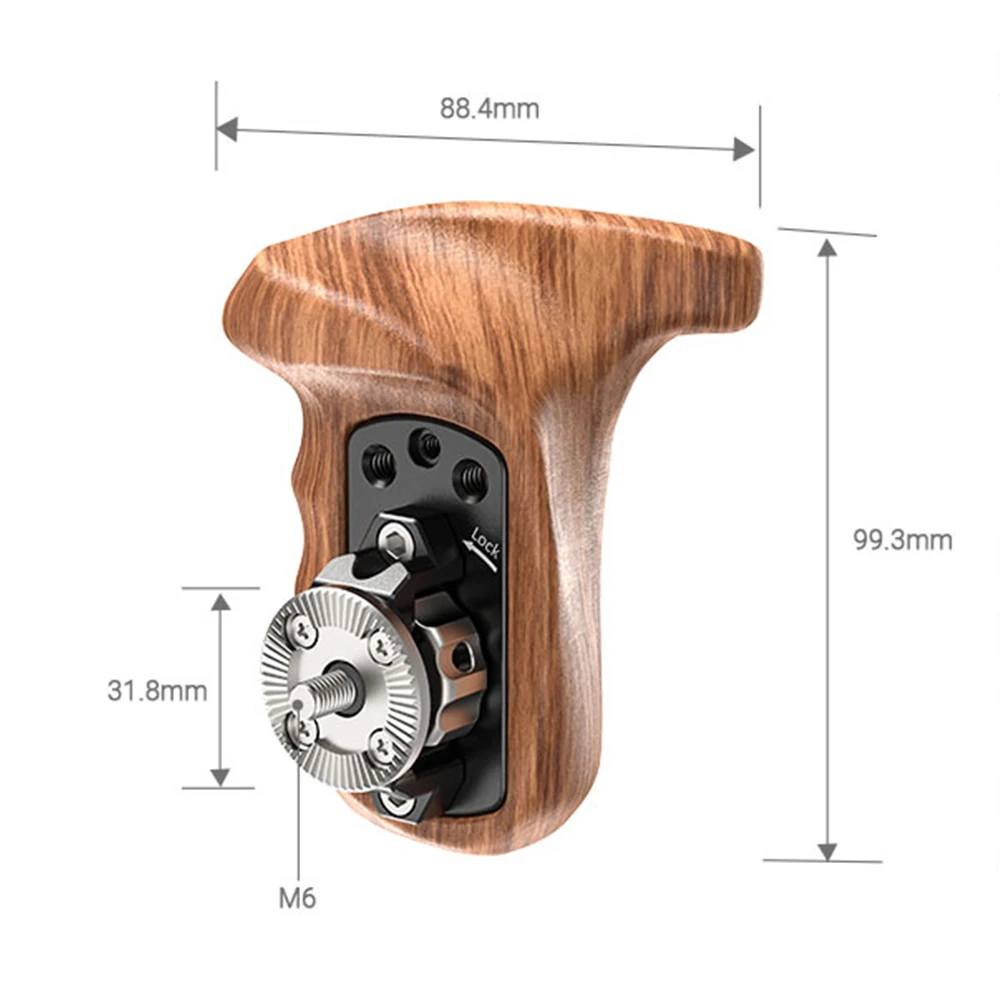 SmallRig For Sony a7II/a7RII/a7SII Camera Cage Right Side Wooden Handle with ARRI Rosette for Shoulder Mount Support Rig - 1941