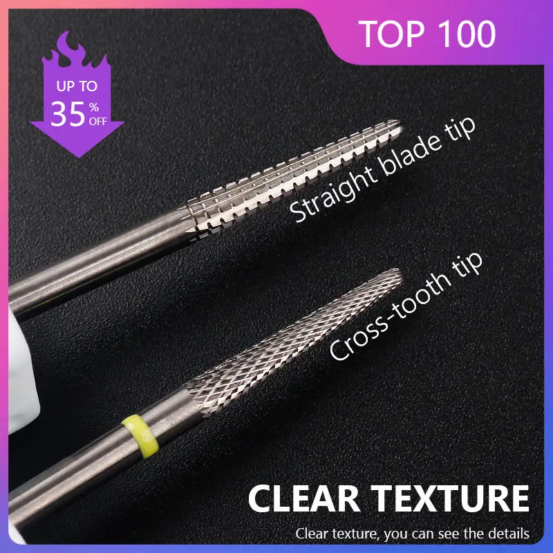 

Carbide Nail Drill Bits 3/32 Inch(2.35 mm) Efile Bit for Cuticle Clean Acrylic Gel Nails Remove Nail Tools for Professionals