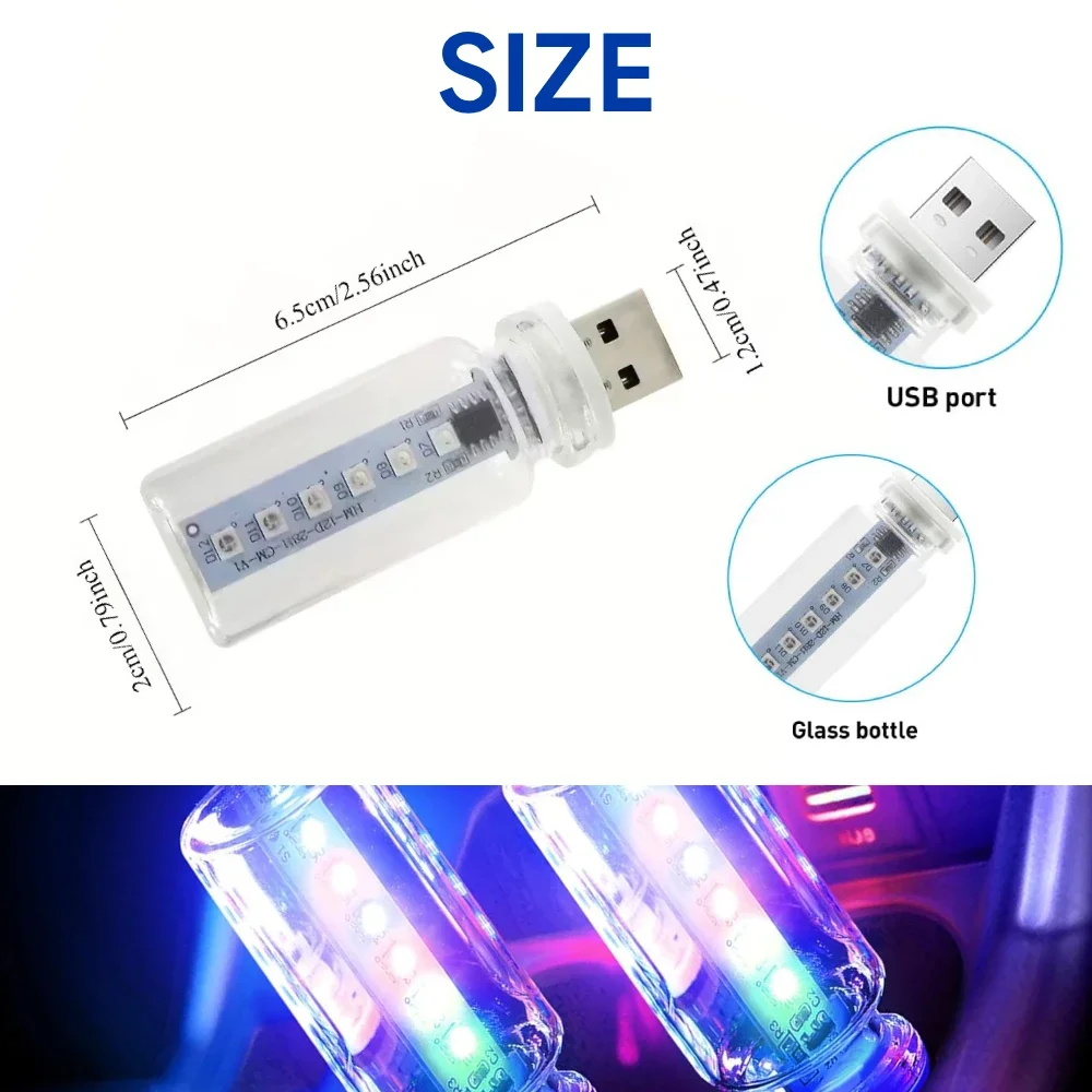 RGB LED Ambient Light 13 Modes Plug and Play USB Car Interior Accessories Decor Gift Idea Touch Switch Multicolor Accent Lamp